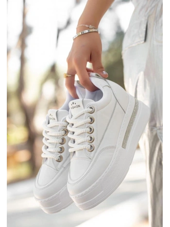 Lulu Beyaz Cilt Bağcıklı Spor Ayakkabı