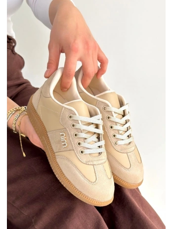 Lunga Bej Cilt Bağcıklı Spor Ayakkabı