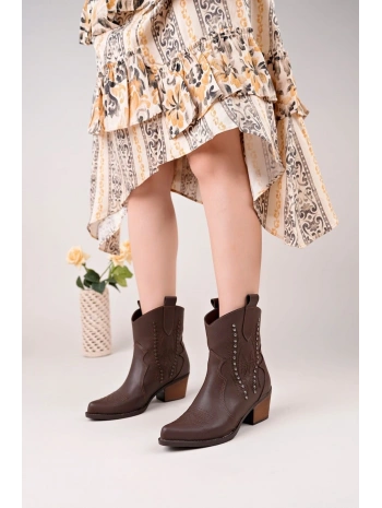 Matin Acı Kahve Cilt Topuklu Bot