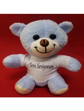 Mavi Seni Seviyorum Tişörtlü Ayı