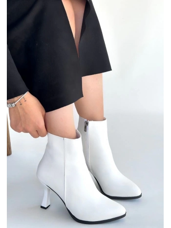 Mişha Beyaz Cilt Topuklu Bot