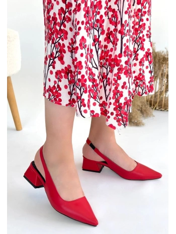 Morji Kırmızı Cilt Topuklu Ayakkabı