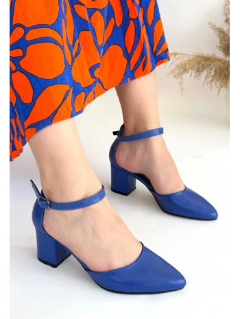 Mulen Mavi Cilt Topuklu Ayakkabı