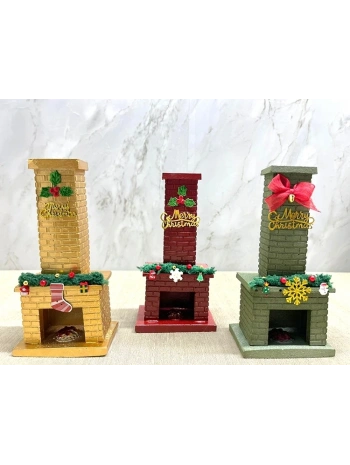 Noel Temalı Polyester Şömine Tütsülük İk023