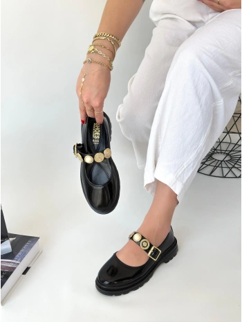 Okira Siyah Rugan Oxford Ayakkabı