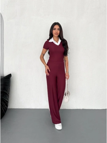 Ottoman kumaş beyaz gömlek yaka takım s4142