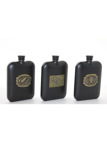 Paslanmaz Çelik Kabartmalı Tekli 6 Oz Matara Alk2666