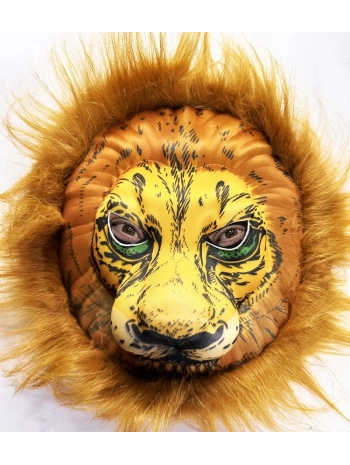 Peluş Aslan Maskesi Kahverengi Yeleli Mega Peluş 33 No