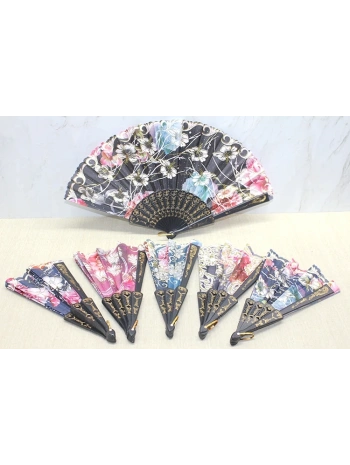 Plastik Çiçek Desenli Yelpaze Alk3571