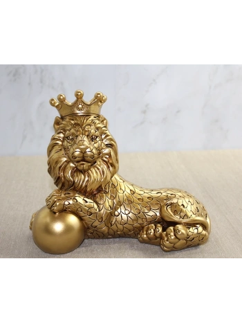Polyester Dekoratif Taçlı Aslan Figürü Alk2575