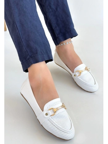 Rain Beyaz Cilt Babet Ayakkabı