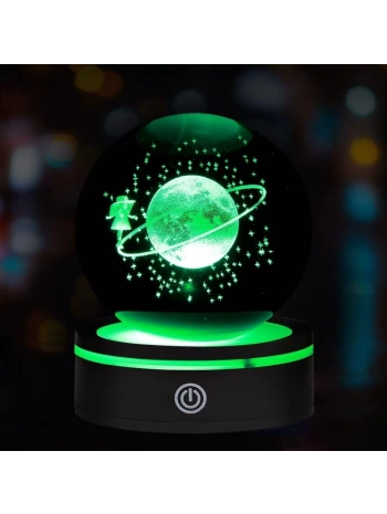 Renk Değiştiren Satürnlü Kız Dönen Cam Küre