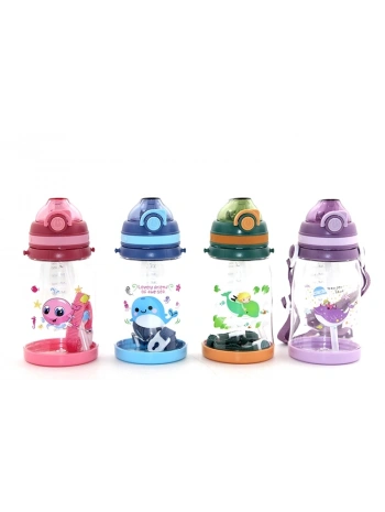 Renkli Pipetli Suluk 550 Ml Bpa İçermez Alk2969