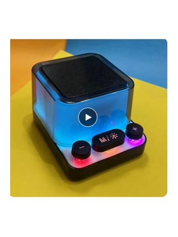Rgb Işıklı Z6 Mini Ses Bombası Radyolu Usb Sd Girişli Yeni Şeffaf Klavye Tuşlu Hoparlör