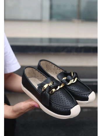 Riwan Siyah Cilt Babet Ayakkabı