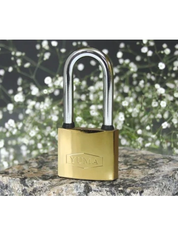 Sarı Kaplama Döküm Uzun Asma Kilit 50mm