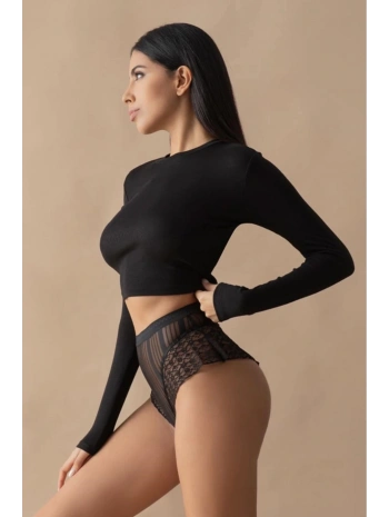 Siyah Kadın Çizgili Külot Veronica-k1008