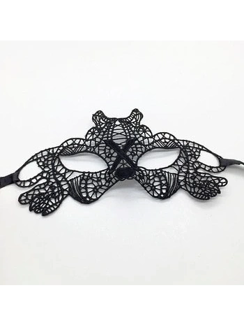 Siyah Renk Dantel Kesim Dantel İşlemeli Balo Parti Maskesi 11 No