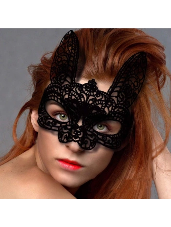 Siyah Renk Dantel Kesim Dantel İşlemeli Balo Parti Maskesi 7 No