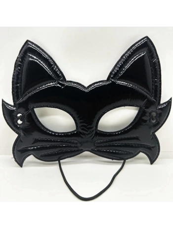 Siyah Renk Kumaş Malzemeden İmal Eva Kedi Maskesi 19x15 Cm