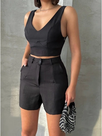 Şortlu keten takım s255014