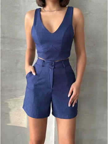 Şortlu keten takım s255014