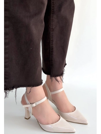 Suden Bej Rugan Topuklu Ayakkabı