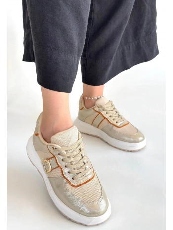 Tanwe Bej Cilt Bağcıklı Spor Ayakkabı