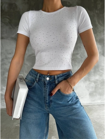 Taş baskılı kaş korse bluz