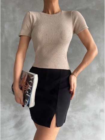 Taş baskılı kaş korse bluz