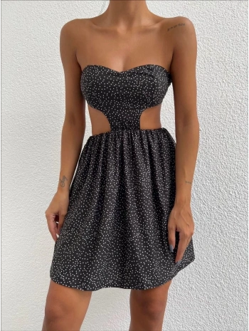 Taşlı straplez elbise