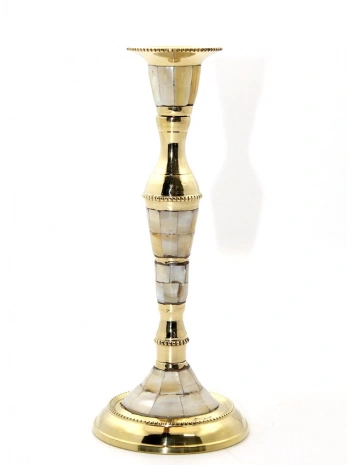 Tekli Pirinç Sedefli Şamdan 6023