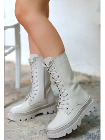 Toir Bej Cilt Bağcıklı Postal