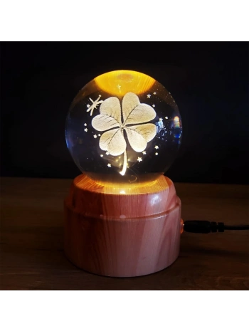 Usb&039li Yonca Tasarımlı Dönen Cam Küre