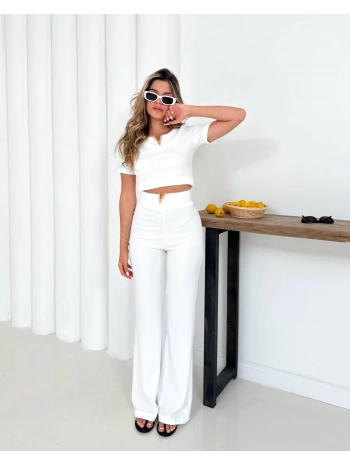 V aksesuarlı ottoman takım beyaz s255850