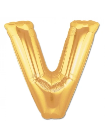 V Harf Folyo Balon Altın Renk  40 İnç