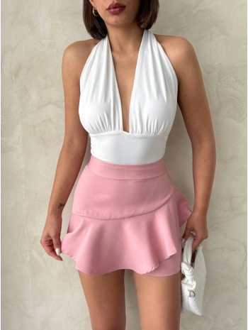 Valonlu fırfırlı şort s24683