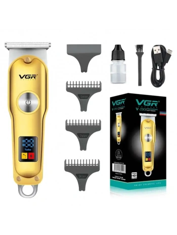 Vgr V-290 Altın T Bıçak Sıfır Kesim Lcd Ekran Şarjlı Tıraş Makinesi
