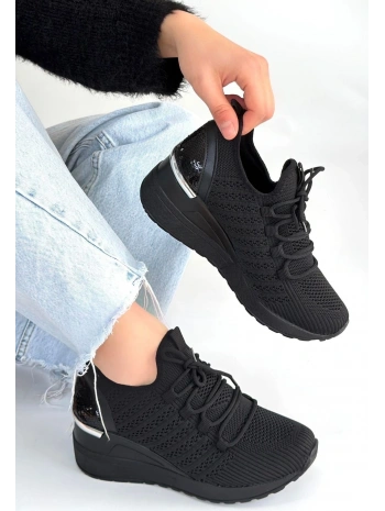 Weor Siyah Triko Bağcıklı Spor Ayakkabı