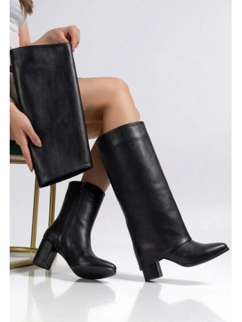 Wila Siyah Cilt Topuklu Tak Çıkar Çizme