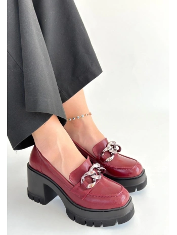 Winar Bordo Rugan Doldu Topuk Ayakkabı