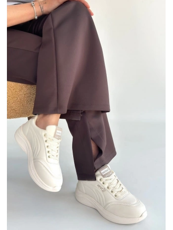 Yejja Bej Cilt Bağcıklı Spor Ayakkabı