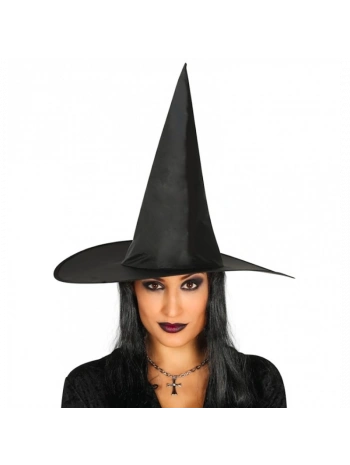 Yetişkin Boy Siyah Cadı Şapkası Ve Uzun Siyah Cadı Peruğu