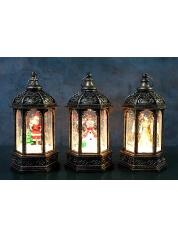 Yılbaşı Temalı Işıklı Kar Küresi Alk3219