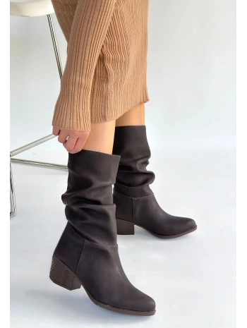 Yior Kahverengi Nubuk Topuklu Bot