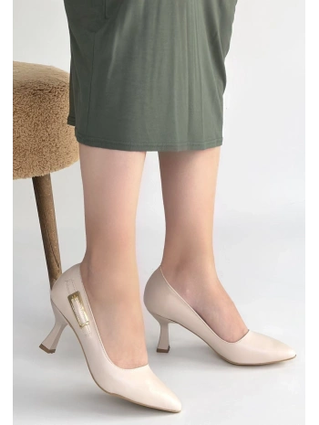 Yons Bej Cilt Topuklu Ayakkabı