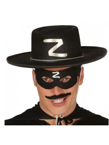 Z Logolu Yetişkin Zorro Şapkası Ve Zorro Maskesi