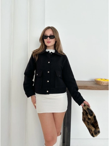 Zr model kaşe ceket siyah st255807