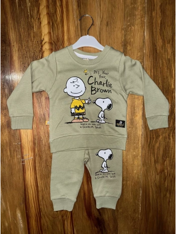 6-24 aylık charlie baskılı takım yeşil