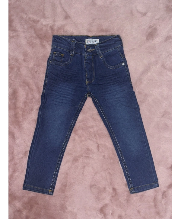 2-7 yaş arası erkek çocuk jeans pantolon dar paça mavi